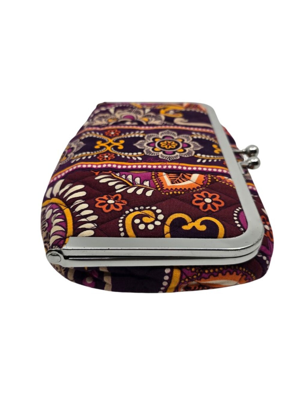 Vera Bradley Kiss & Make up Kiss Lock Make Up Cosmetic Bag w. Plastic Liner - Picture 6 of 9